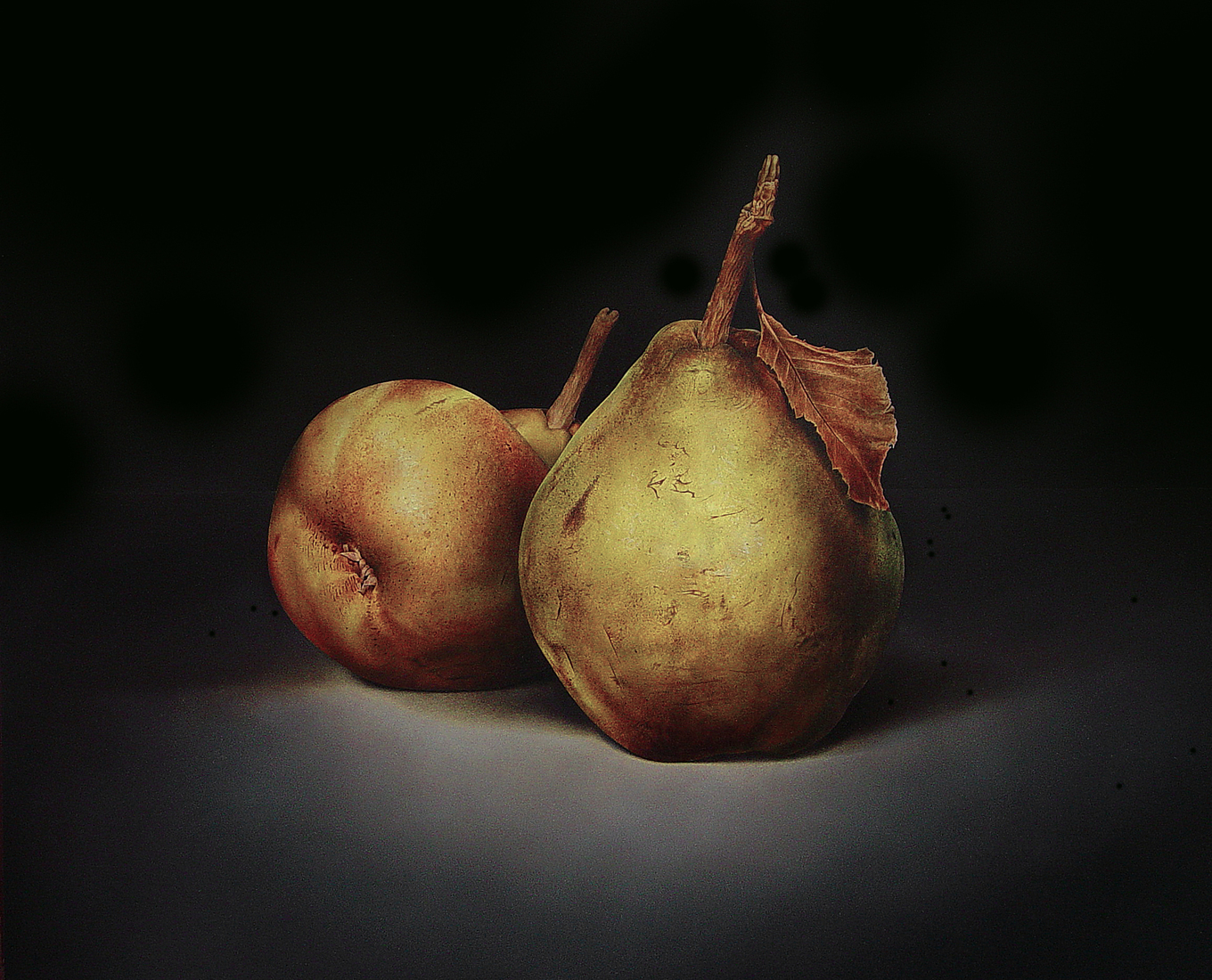 Stilleven met twee peren.