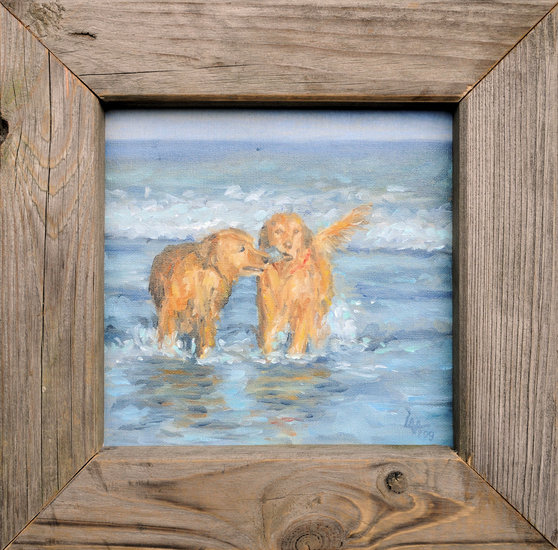 Honden op strand