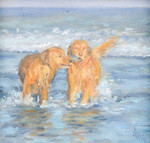 Door mijn deelname aan het schilderfestival in Noordwijk is mijn interesse ontstaan om allerlei strandtaferelen te schilderen. Soms met gebruik van materialen die het strand te bieden heeft, zoals stukken juthout.