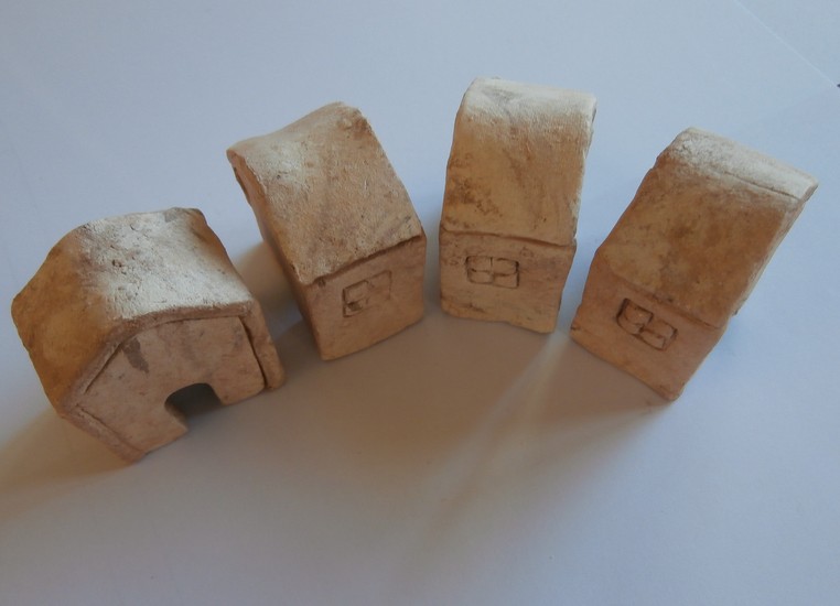 Straatje van 4 huisjes