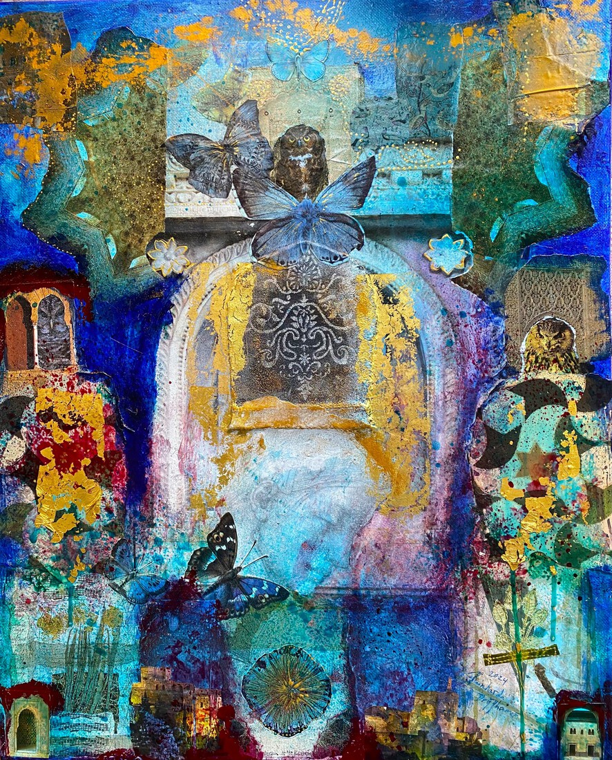 Building with butterflies and owls