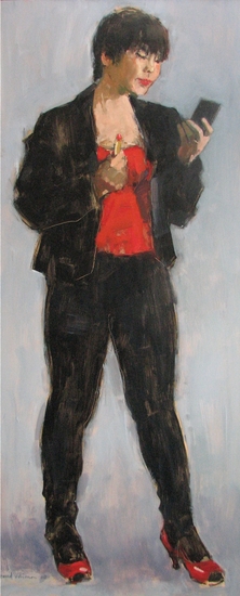 vrouw met spiegeltje