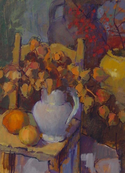 stilleven met witte kruik