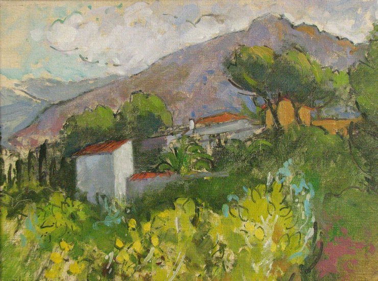 berglandschap met citroenboompjes