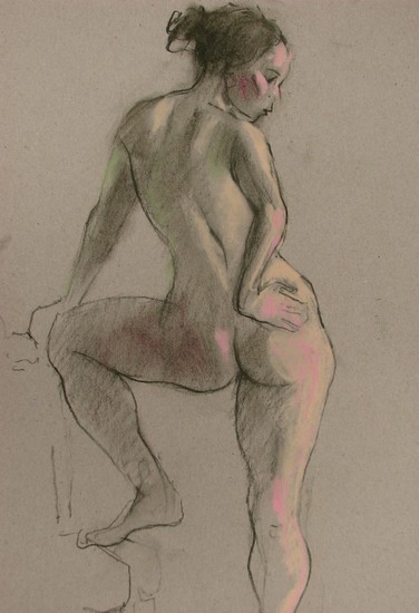 model met hand op heup