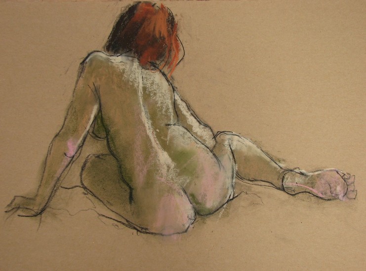 vooroverleunend naakt