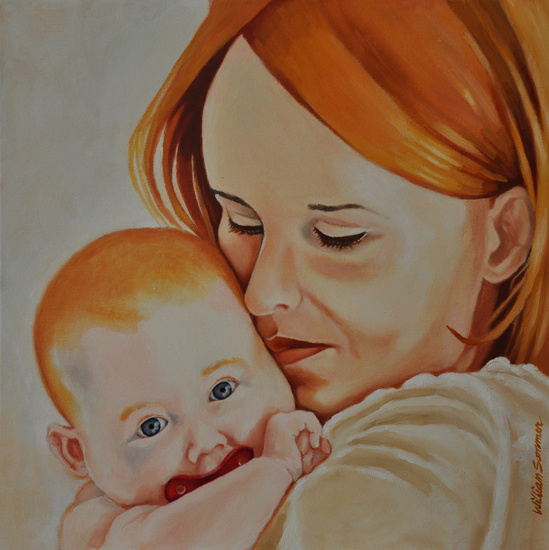 Jonge vrouw met baby