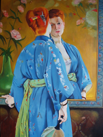 Vrouw in kimono