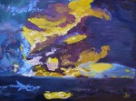 Wolkenluchten, gemaakt met paletmes click op een kunstwerk om het schilderij in groter formaat te kunnen zien