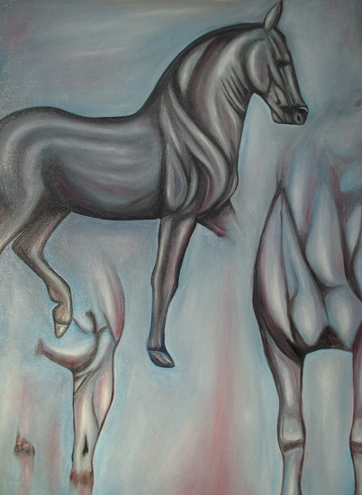 Paardenstudie ,,Blauw'