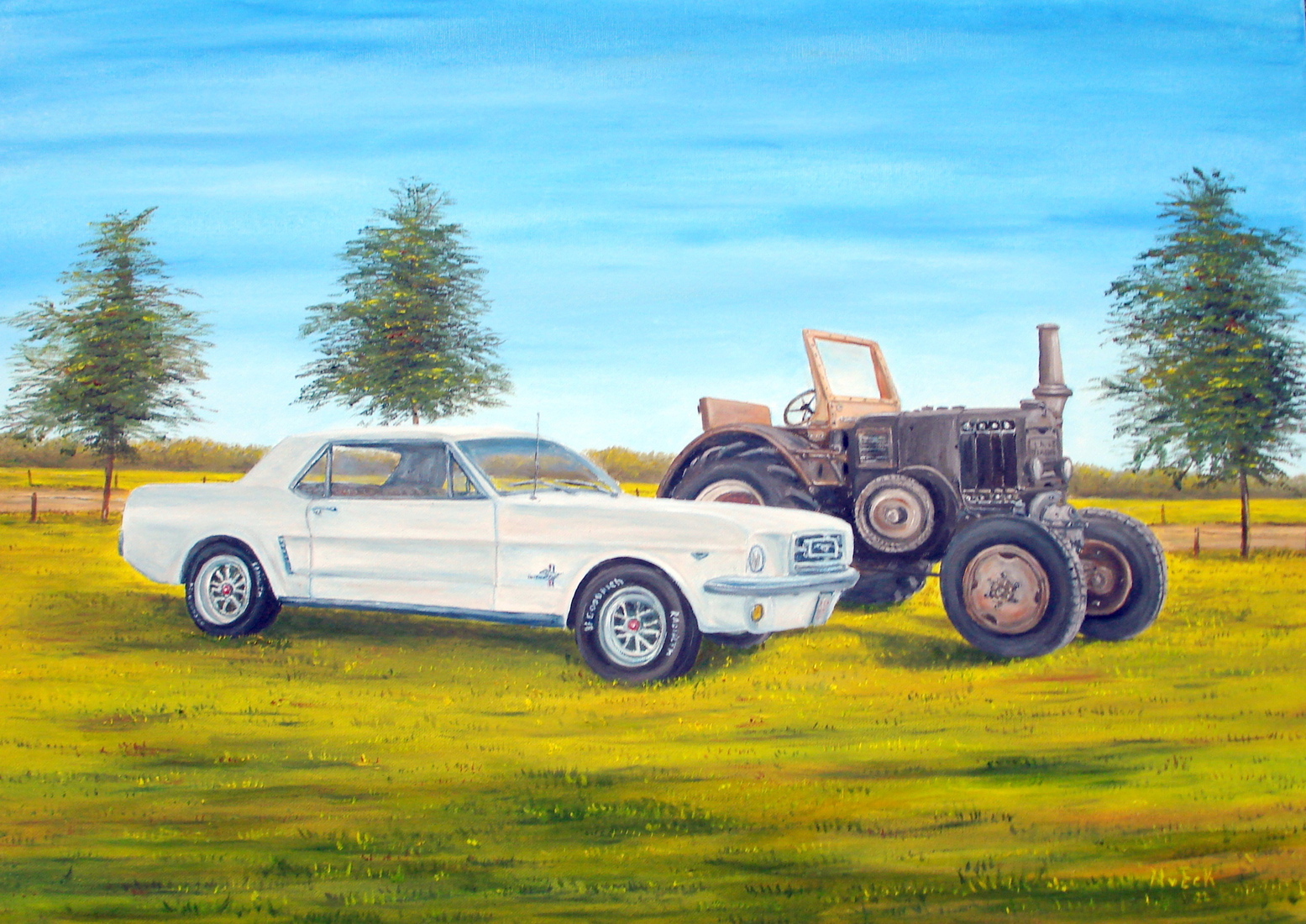 Lanz Bulldog (1952) en Ford Mustang (1964)