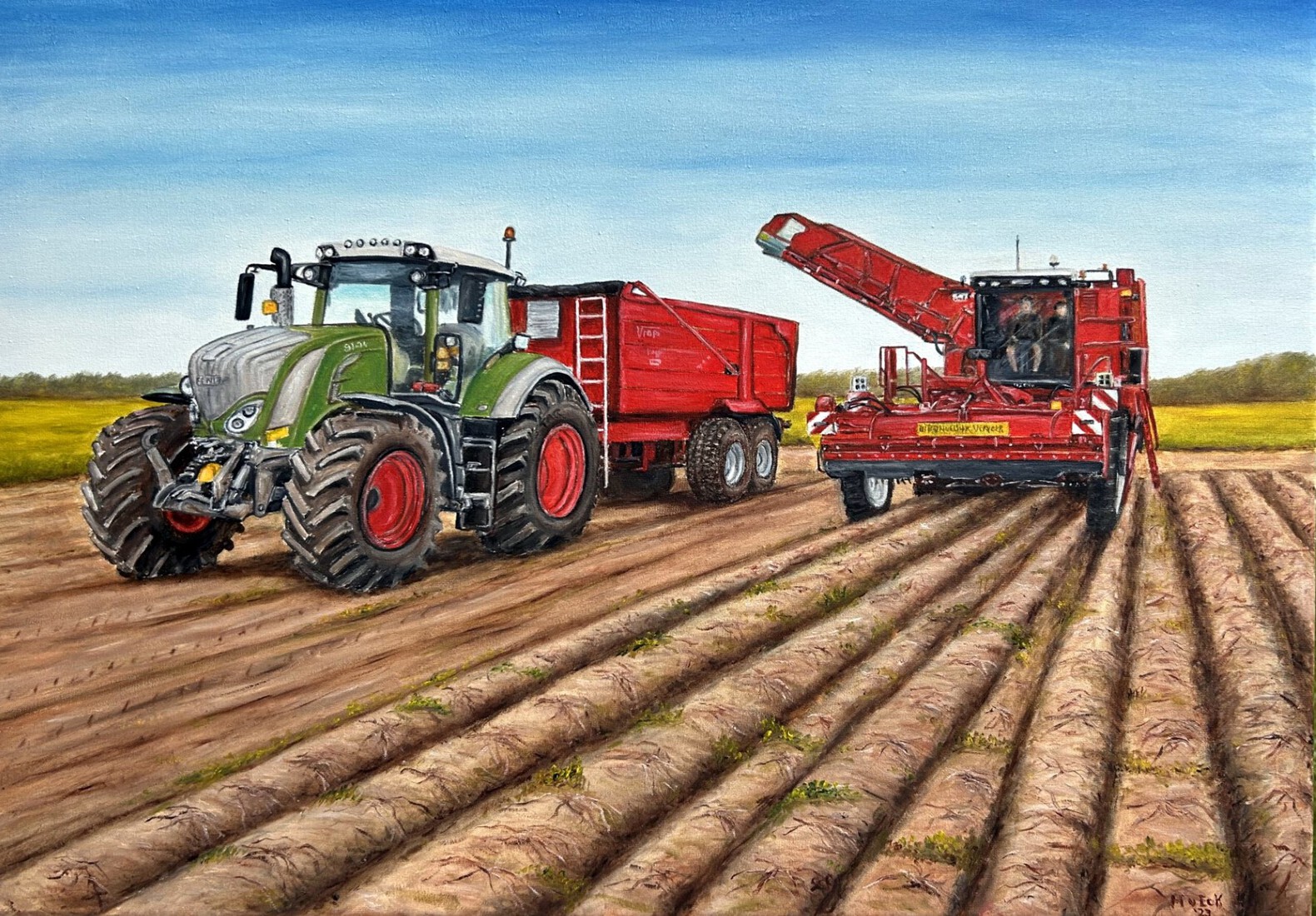 Aardappetrooier Varitron en Fendt tractor