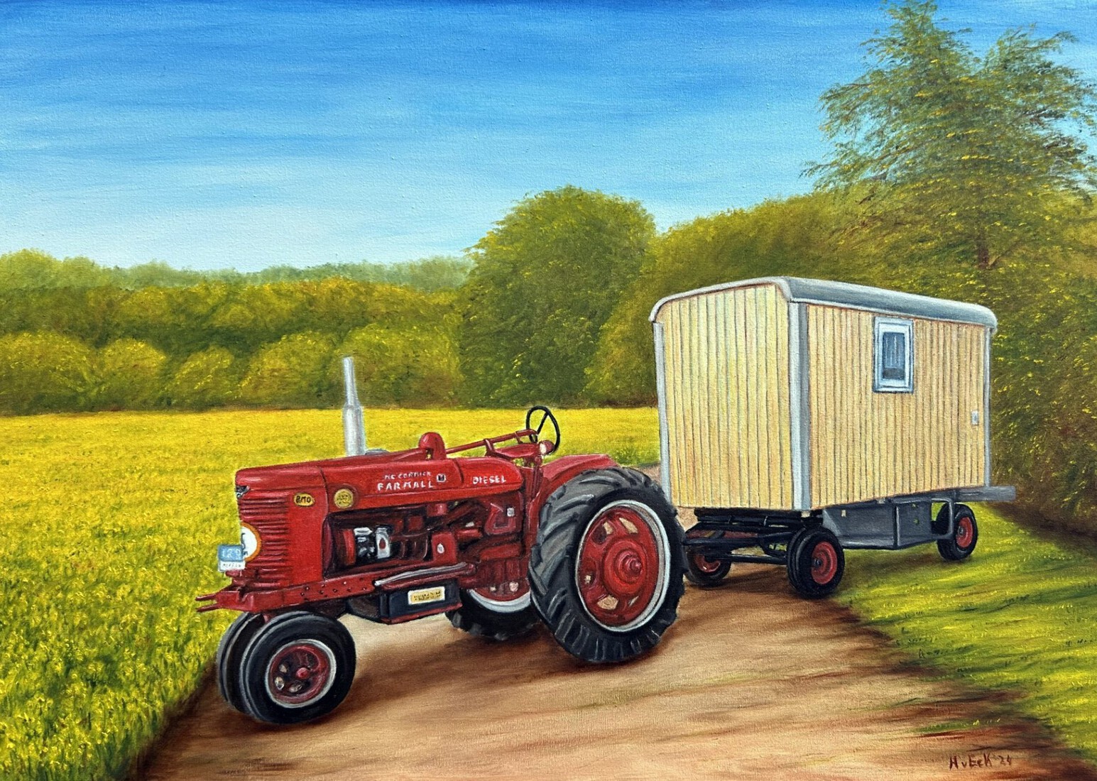 Farmall super BMD 1954 met keet