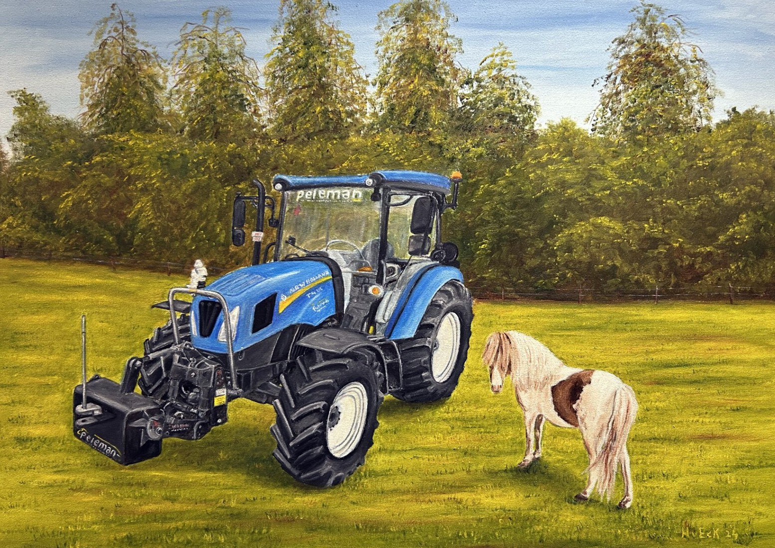 New Holland  met minipaardje 