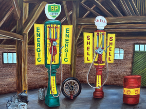 Klassieke benzinepompen