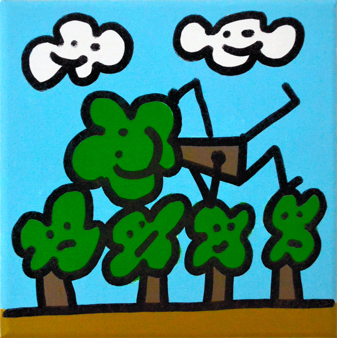 Boom ligt op andere bomen