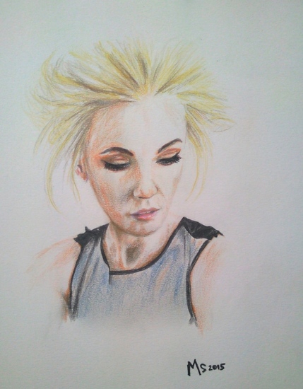 Girl with blue shirt