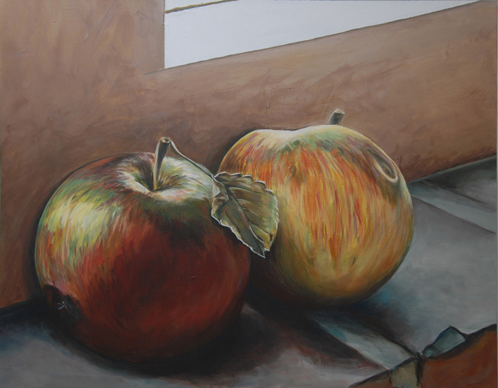 Appels in de vensterbank