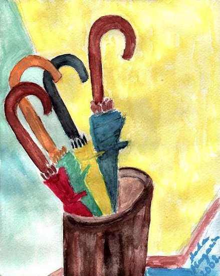 Lumbrele u kantunu hodnika