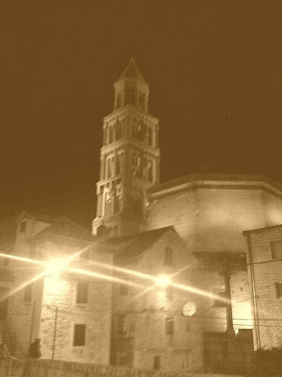 Kampanel sv. Duje, Split, Croatia, Sepia