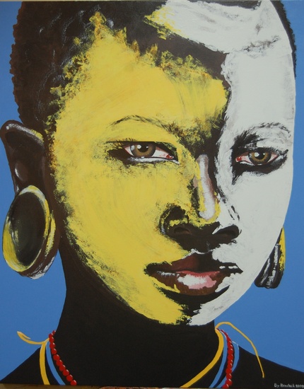 ethiopian mursi yellow/white