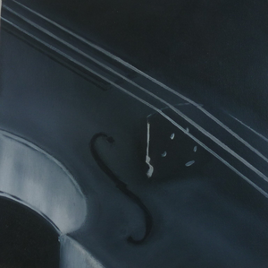 Detail  van muziekinstrumenten  in Acrylverf  weergegeven