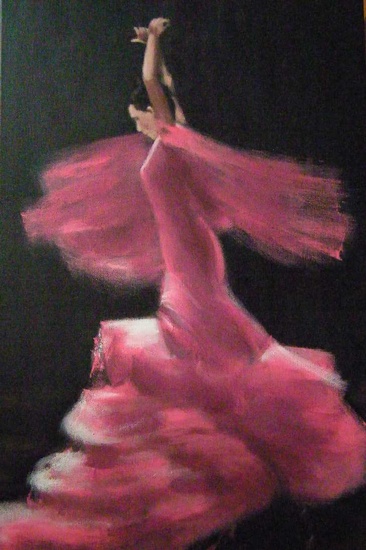 Flamenca dancer in pink