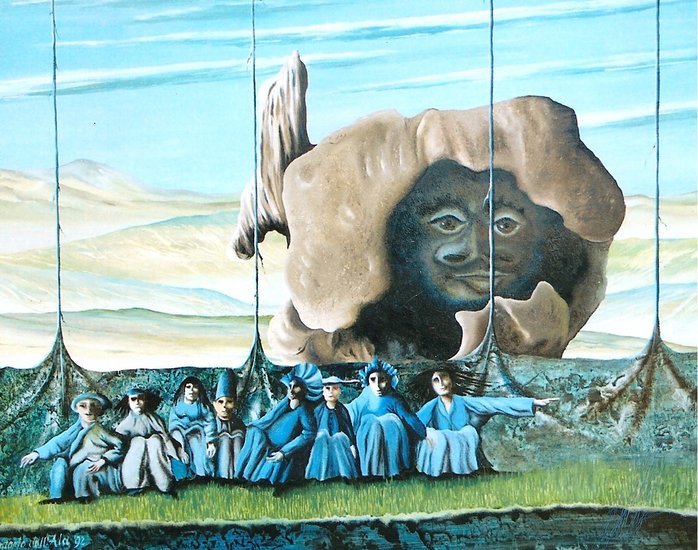 schuilen voor het monster