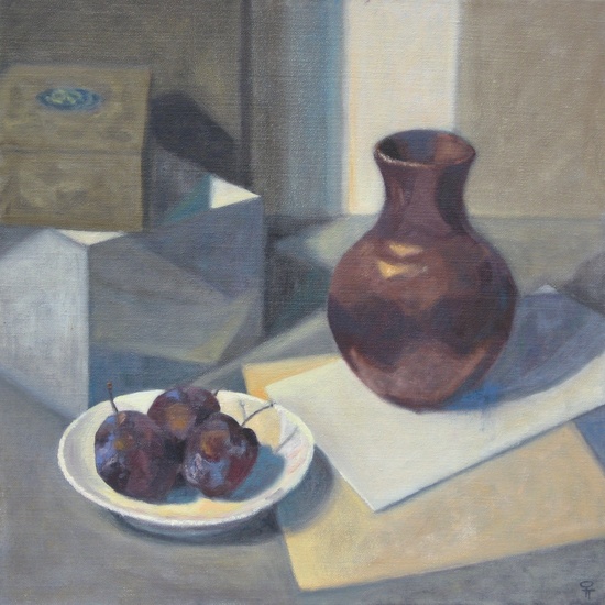 stilleven met pruimen