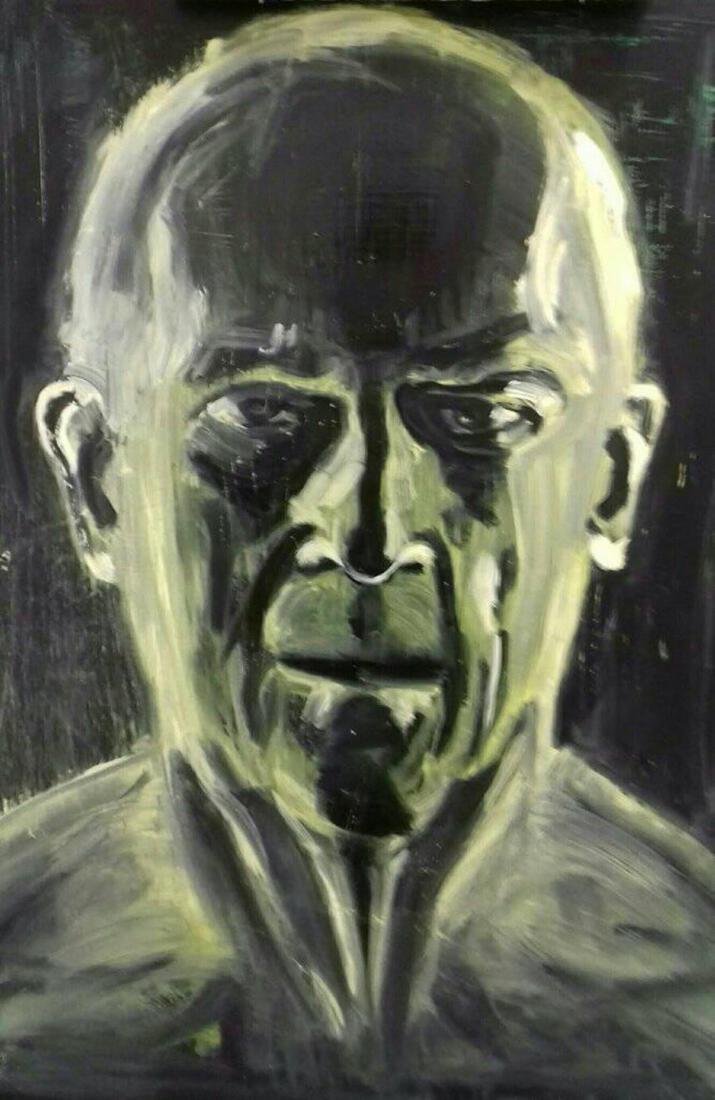 Portret naar foto zwart/wit