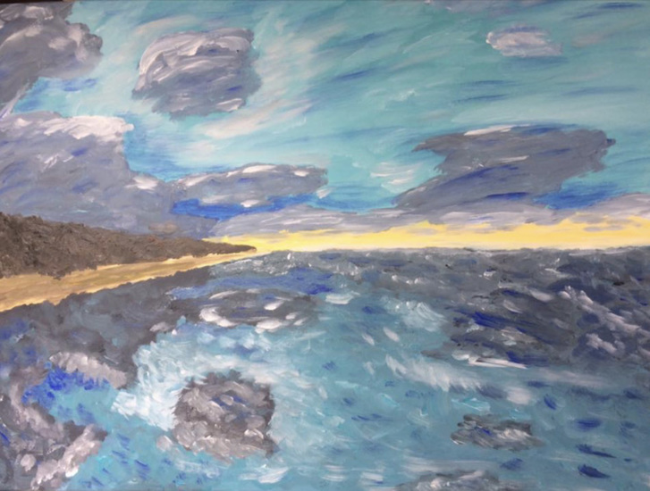 2017-07 Zeegezicht met wolkenhemel