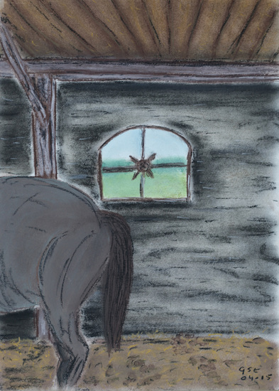 Raam met stal en paard - 04-2015
