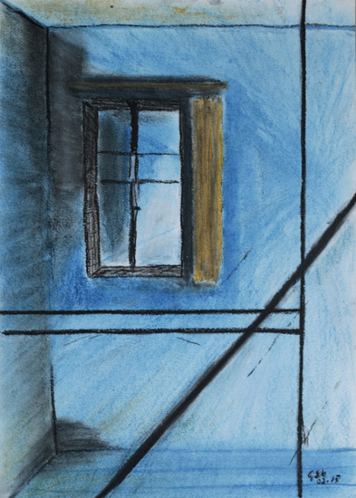 Naar Matisse -Raam blauw -  02-2015