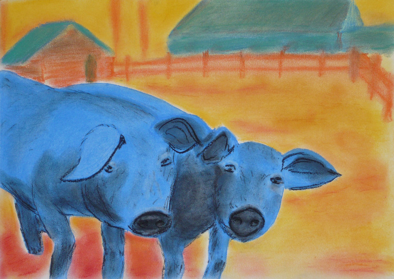 Naar Franz Marc - Blauwe varkens - 05-2012