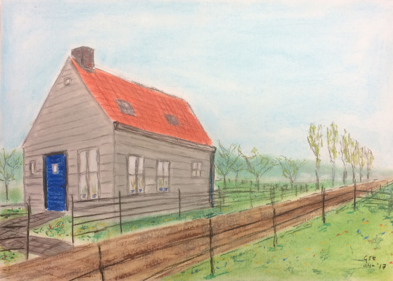 Landschap - Huis met de blauwe deur - 04-2017