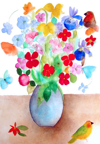 Bouquet of flowers in red