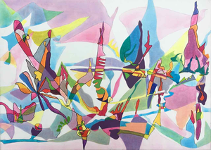 Schilderijen op doek in acryl met inkt, 2021 en 2022