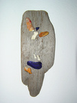 Three dimensional works containing items found on the island of Sint Eustatius (N.A.- D.W.I.)