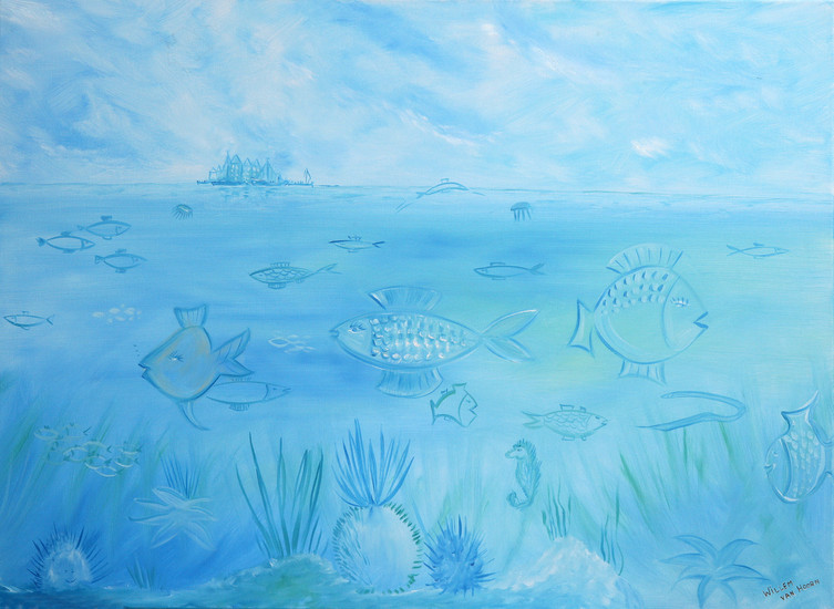 under water
