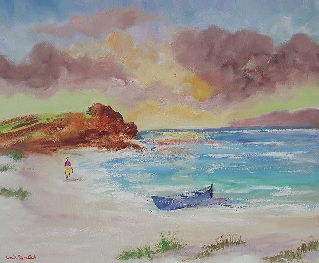 resting on the beach