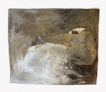 Werken op doek wat gespannen is op een raam van balken waaruit de boom is bevrijd. Gebruikte materie o.a. vulkaanzand, ijslands mos en vezelhennep.