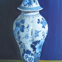 Delfstblauwe vaas rechts