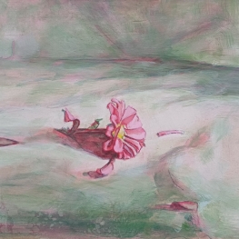 Gevallen bloempje met bloemblaadjes roze