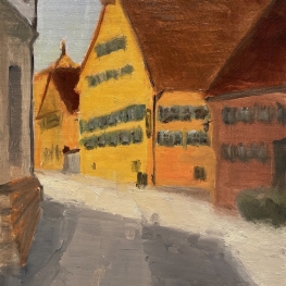 Namiddaglicht in Dinkelsbühl, Beieren, Duitsland