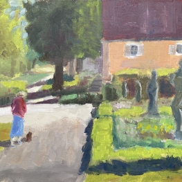 Park in Rothenburg  ob der Tauber, Beieren, Duitsland