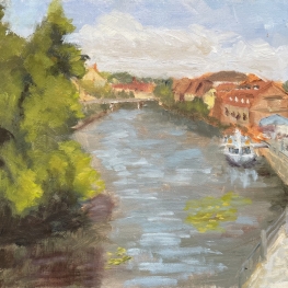 Rivierlandschap bij Bamberg, Beieren, Duitsland
