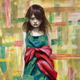 Meisje met strikjurk 