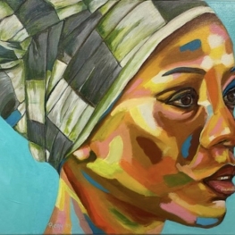 Afrikaanse met hoofddoek 