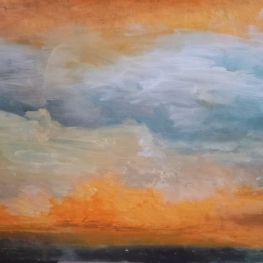 Blauwe wolk met geel
