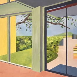 Uitzicht op voorjaarstuin